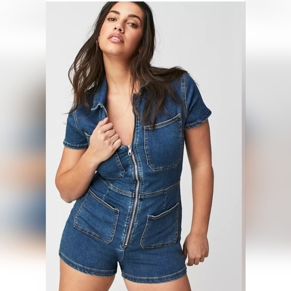 Free People NWTs CRVY Lennox Shortsuit￼ - Picture 2 of 11
